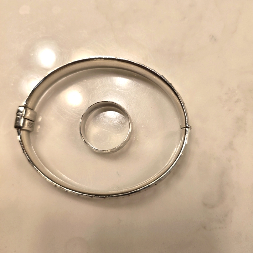 Sterling Silver Bangle And Ring Set - image 6